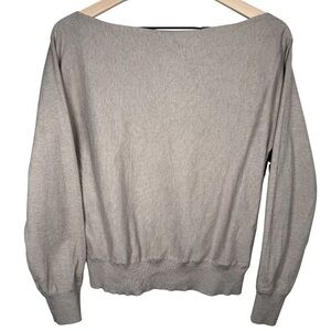 Aritzia Babaton Taupe Off Shoulder Sweater 2XS Lightweight Knit XXS XS
